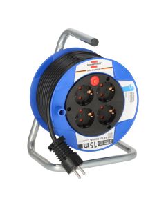 Gummi-Kabeltrommel – 4 Steckdosen, 25m, 1,5mm2 SCHUKO